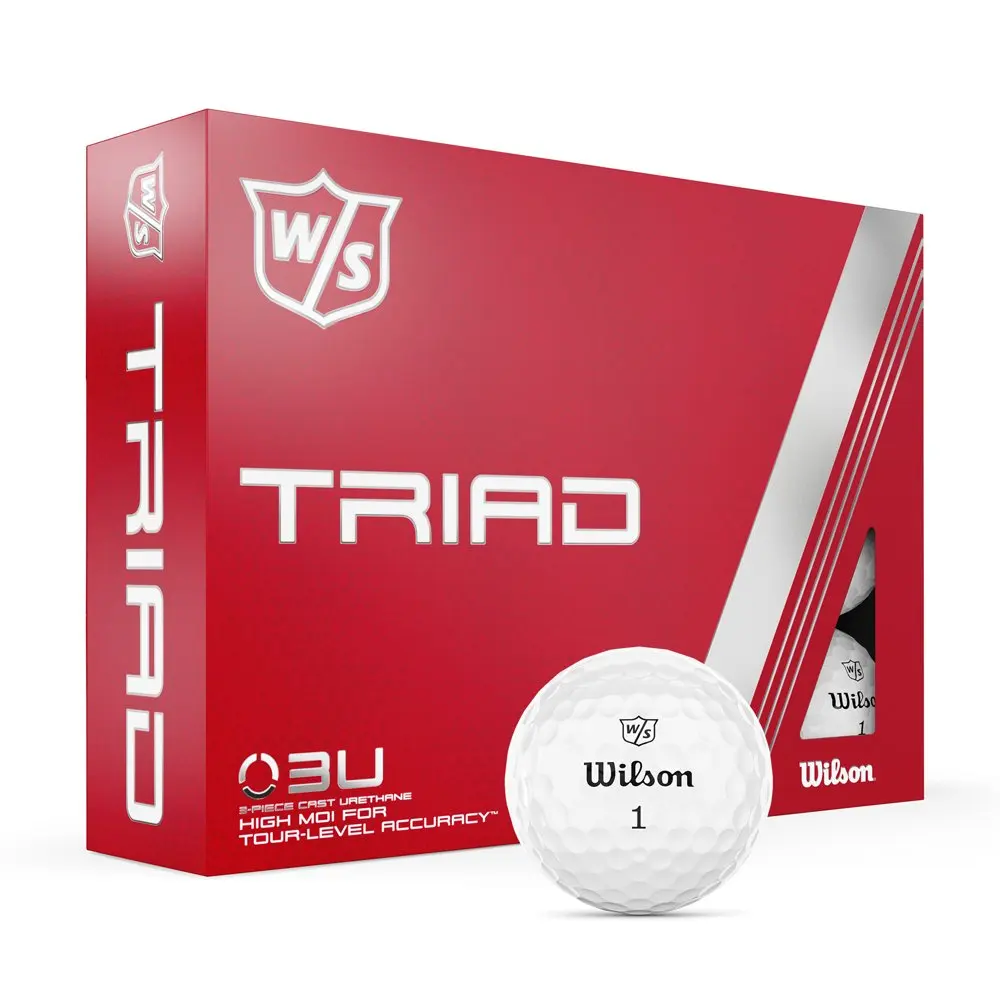 Staff Triad Golf Balls, White, 12-Pack