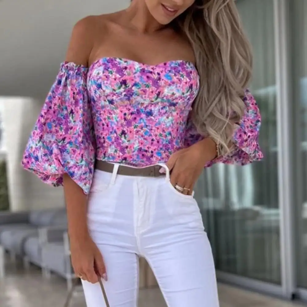 

Женская воздухопроницаемая блузка с цветочным принтом