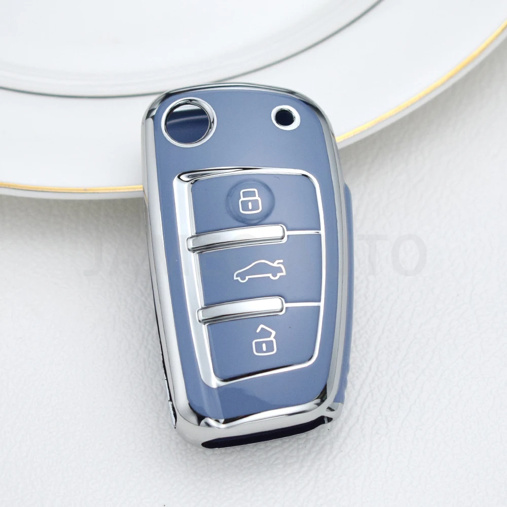 

Для Audi A1 A3 A6 A6L Q2 Q3 Q7 TTS R8 S6 RS3 ТПУ автомобильный флип-ключ флип-брелок защита брелок чехол автомобильные аксессуары