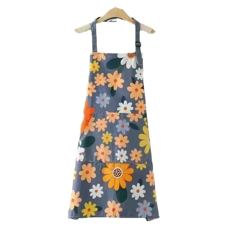 Фартук с вырезом регулируемый холщовый фартук носимый кухонный для домашнего