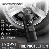 car electrical inflator pump portable led smart digital tire pump for bicycle motorcycle wireless 6000ma electric bike air pump