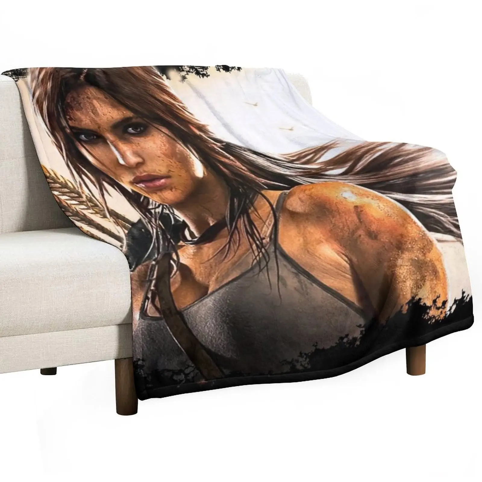 Лара Крофт гробница Raider II 8K плед одеяло пушистые дизайнерские одеяла