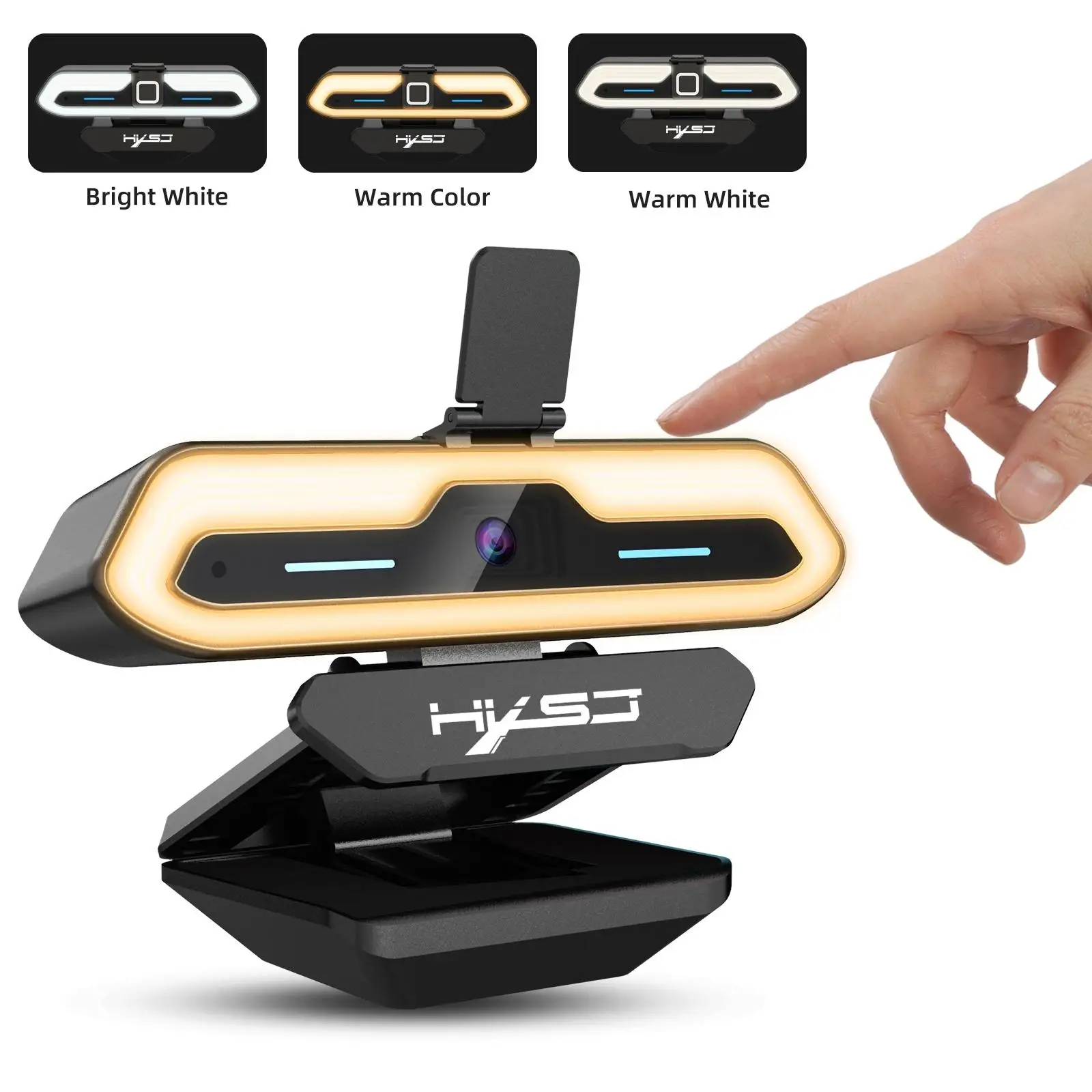 

Full HD 1080P Webcam Light Effects AutoFocus Webcam 60FPS USB Web Cam for PC Laptops Video Calling Computer Plug and Play