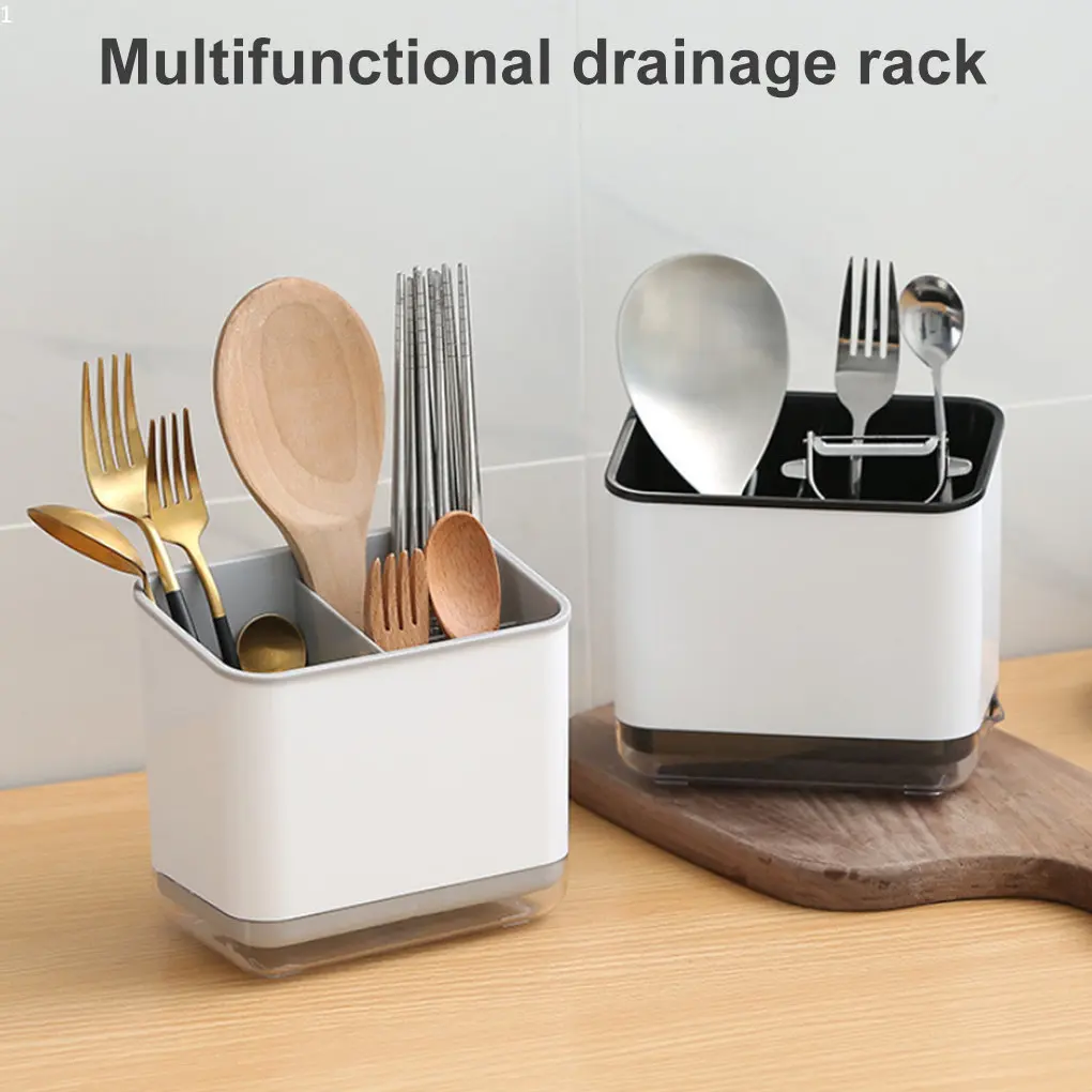 

Drain Racks Chopstick Spoon Storage Holder Multifunctional Plastic Drainer Drain Double Layer Cutlery Knife ForkKitchen Tools