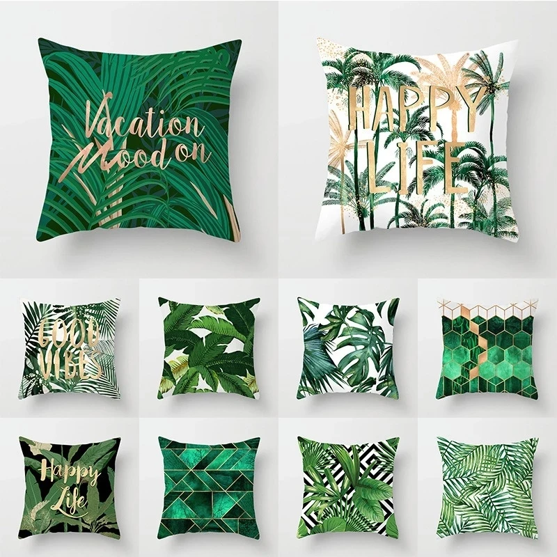 

Tropical Leaf Cactus Monstera Cushion Cover 45*45cm Polyester Throw Pillows Sofa Home Decor Decorative Pillowcase