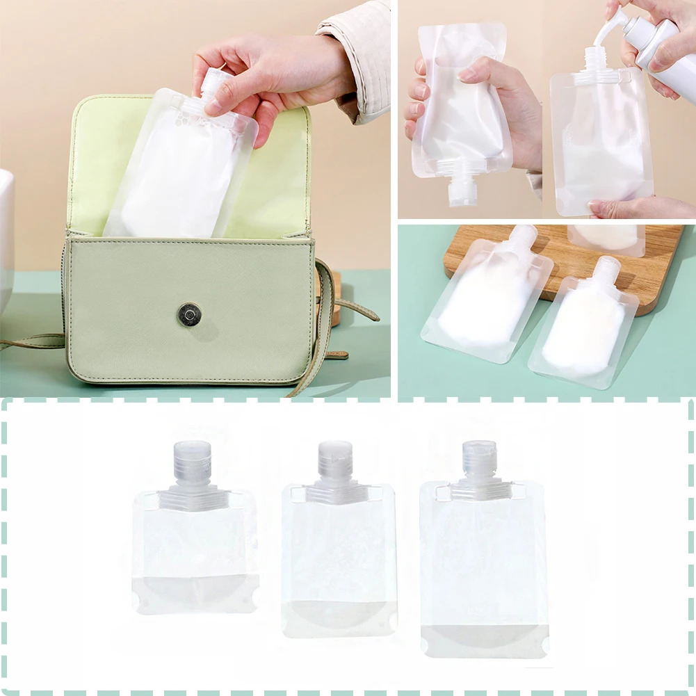 

1 pcs Lotion Dispenser Bag Travel Reusable Leakproof Refillable Pouches Shampoo Liquid Cosmetic Storage Lip Gloss Container