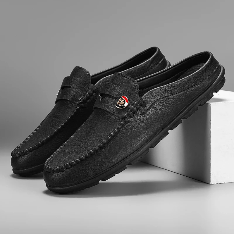 Тапки мужские на плоской подошве Повседневные Классические слипоны полутапочки