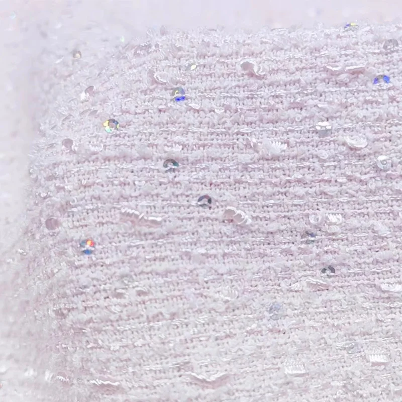 Сплошной цвет окрашенная в пряжу плетеная твидовая ткань для женщин осенняя