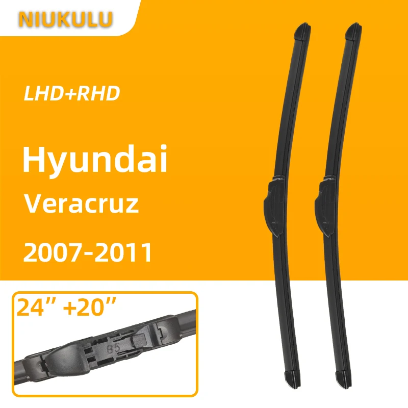 

Car Windscreen Windshield Wiper Blades For Hyundai Veracruz 2007-2011 24"+20" Hybrid Car Rubber Wiper Accessories