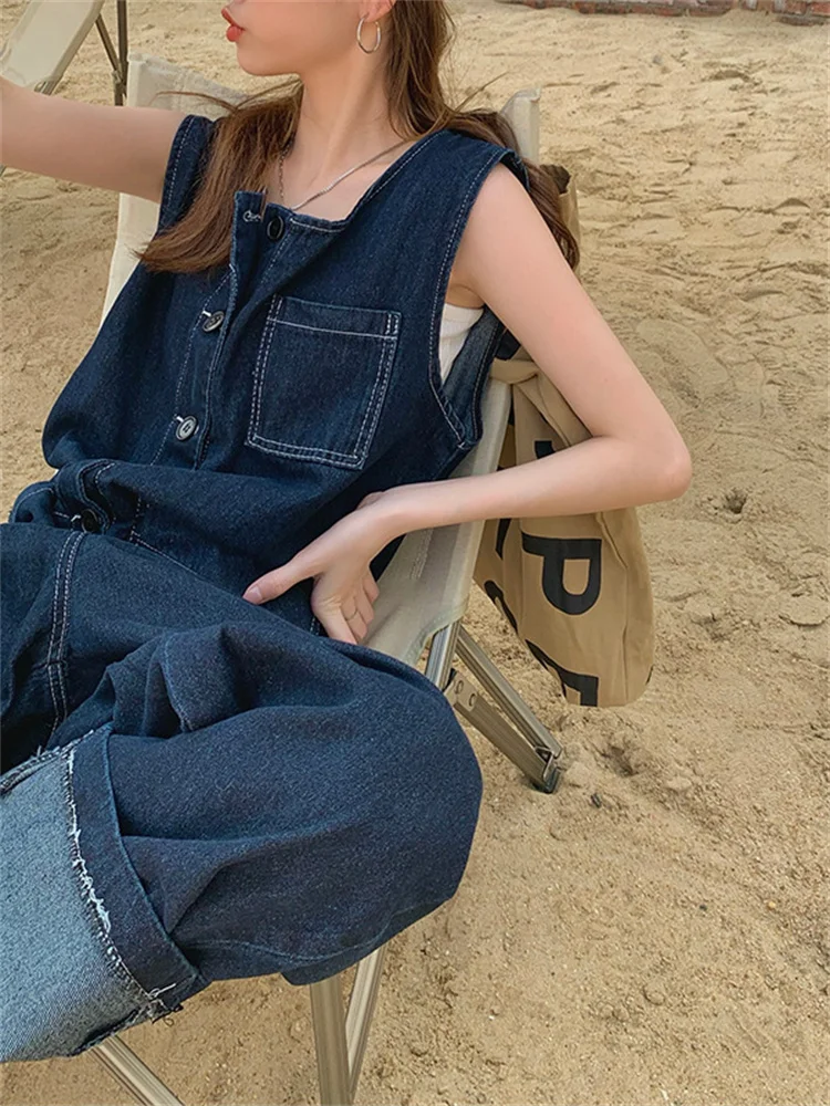 

Hsa женские джинсы Y2K корейские модные комбинезоны женские джинсовые осенние свободные широкие брюки винтажные женские синие мешковатые брюки эстетические