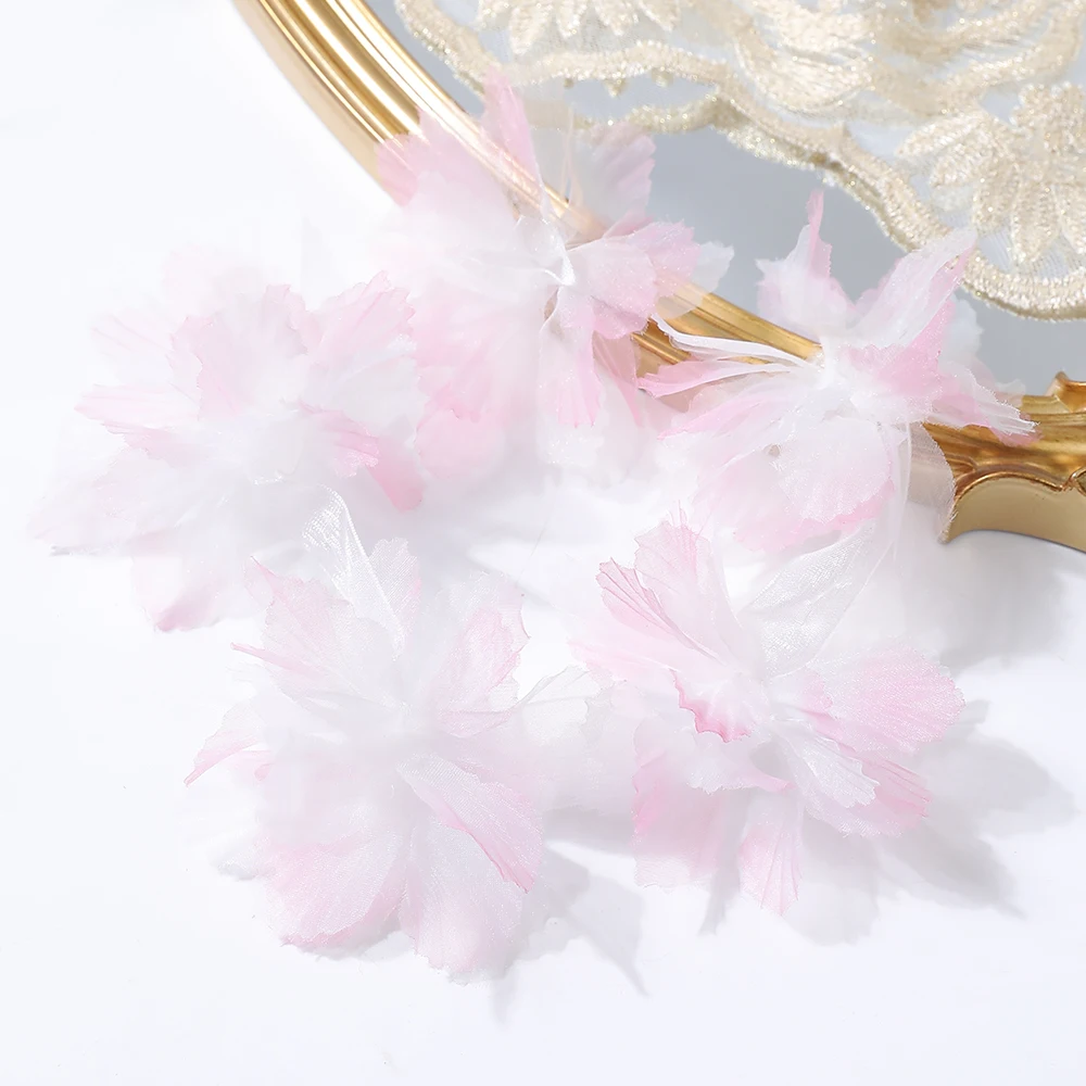 

3D цветочные аппликации органза 10 шт