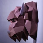 Бумажная 3D модель Bison Head с изображением животных, статуя быка, настенное украшение для гостиной, детской комнаты, домашний декор