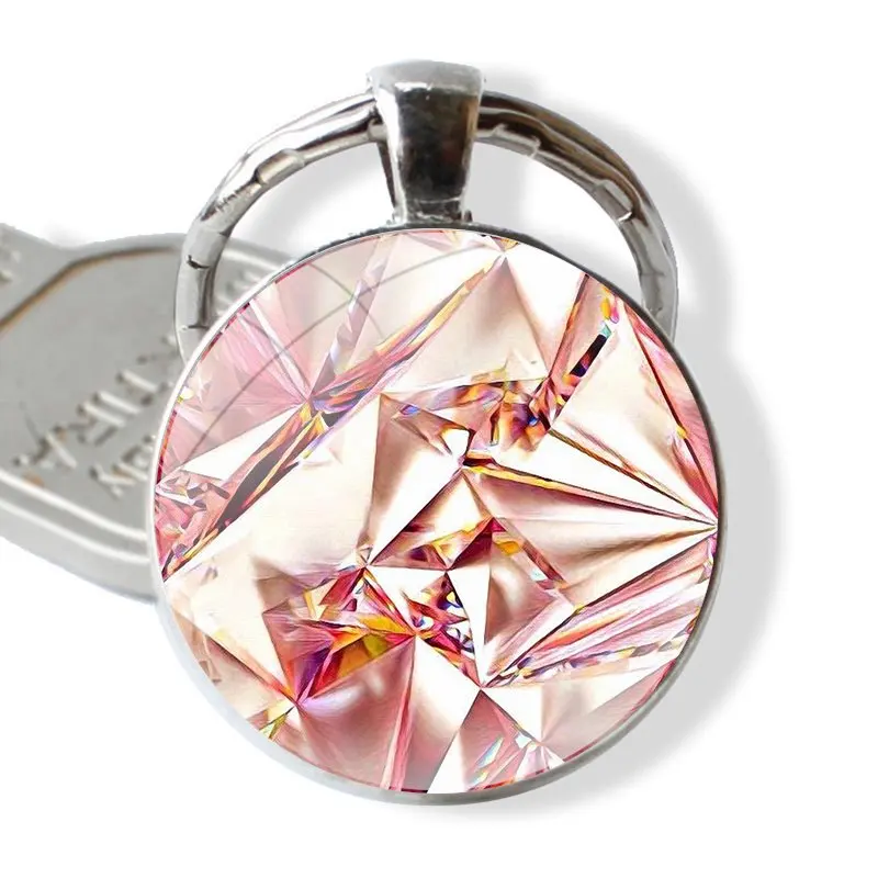 25 мм стеклянный брелок Cabohcon ювелирное изделие подарок геометрическое золото