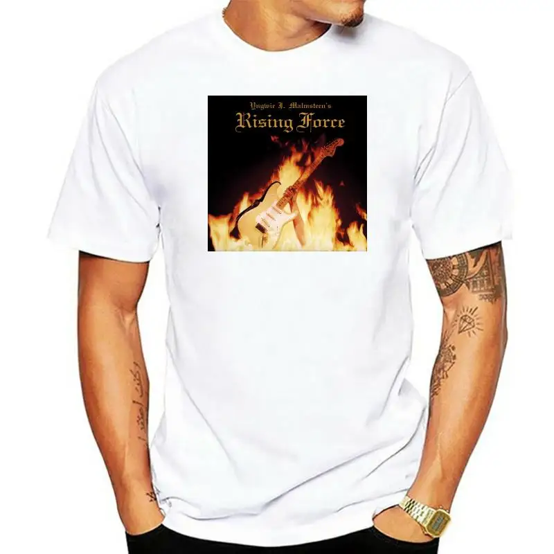 Yngwie Malmsteen Rising Force Fashion Custom T Shirt Cotton Tops Black Size S 4XL