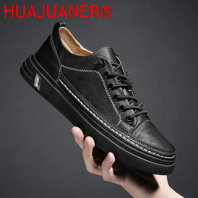 

2022 Genuine Leather Shoes Men Sneakers Men Casual Shoes Lace Up Luxury Shoes Men Loafers Tenis Masculino Outdoor Driving Shoes