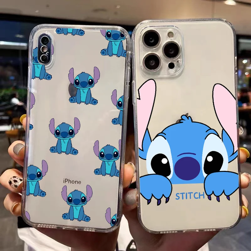 

Disney Cartoon Lilo Stitch Phone Case For iPhone 13 12 Pro Mini 11 Pro Max X XR XS Max 6 6S 7 8 Plus Liquid Silicon Coque TPU