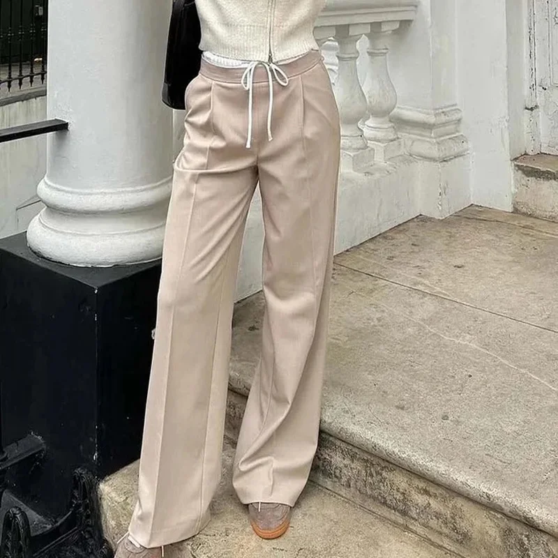 Женские Широкие Брюки С Высокой Талией Hxao Плиссированная Офисная Одежда