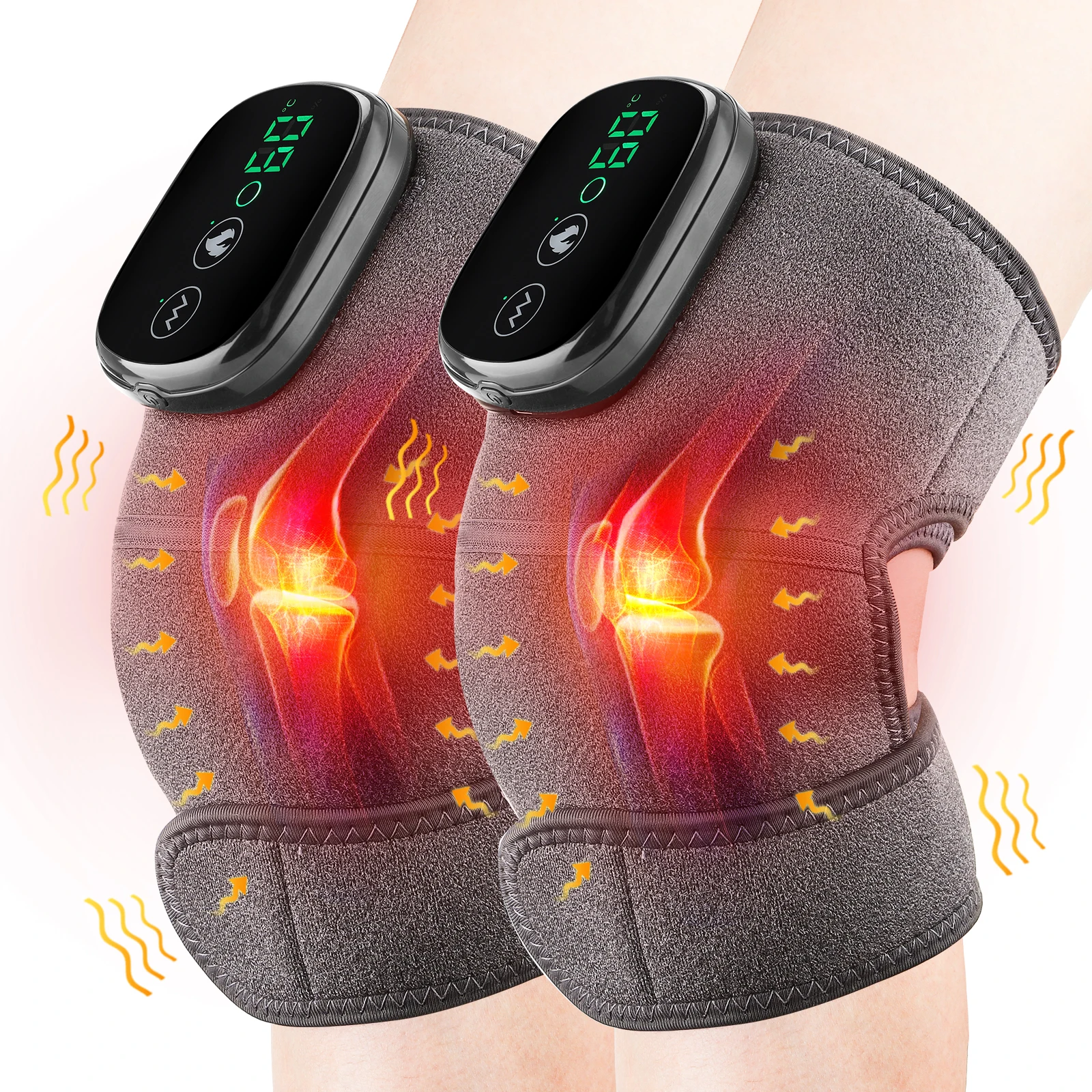 

Heating Therapy Knee Massager Electric Vibration Shoulder Leg Arthritis Physiotherapy Elbow Joint Hot Compress Pad Pain Relief