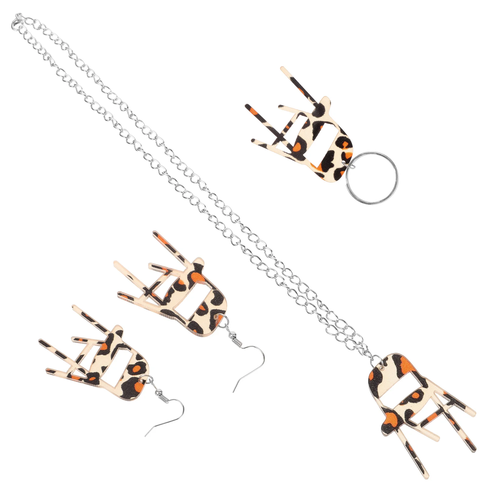 Леопардовый набор из предметов висячие серьги складной ключ для стула забавное