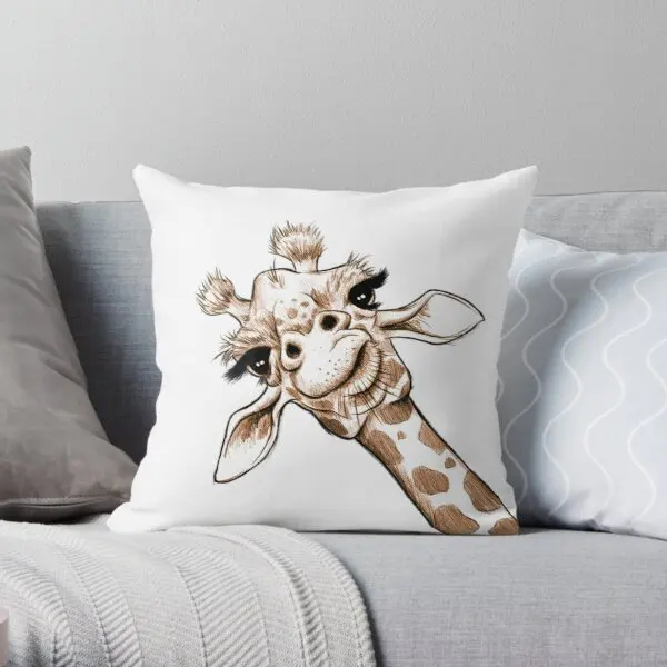 

Sketch Giraffe Art Printing Throw Pillow Cover Office Wedding Decorative Sofa Case Home Anime Throw Car Pillows not include