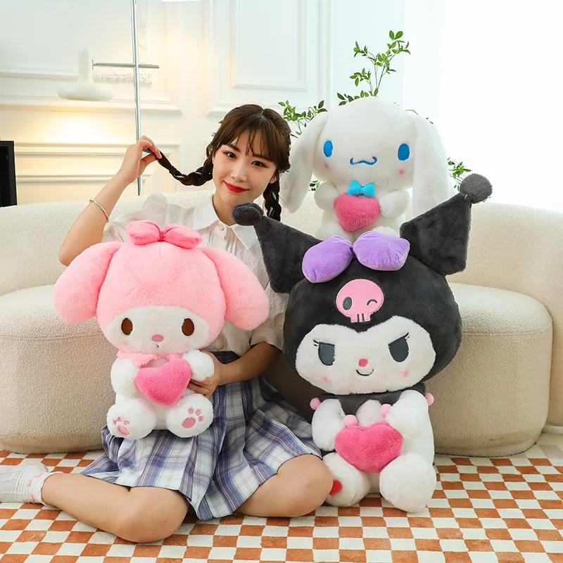 

Sanrios My Melody Kuromi Plush Toy Kawaii Cinnamoroll Pochacco Cute Stuffed Anime Toys Cartoon Pillow Girls Room Decor Plushies