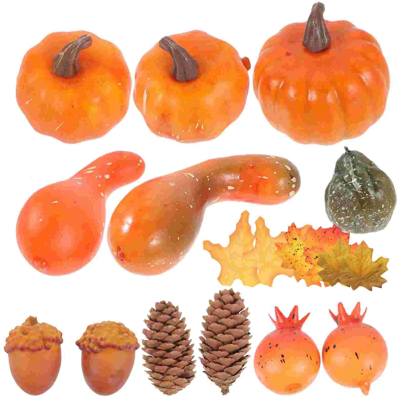 

Искусственные тыквы, кленовые листья, сосновые конусы, Осенние товары, 1 комплект