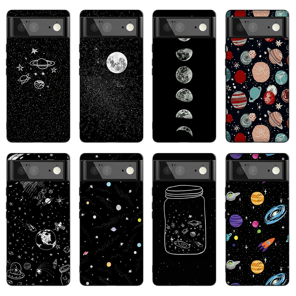 

Cartoon Space Planet Case for Google Pixel 6 PRO 3 3a 4 5 XL Soft Silicone Coque for Google Pixel 4a 5a 5G Cartoon Cover Fundas