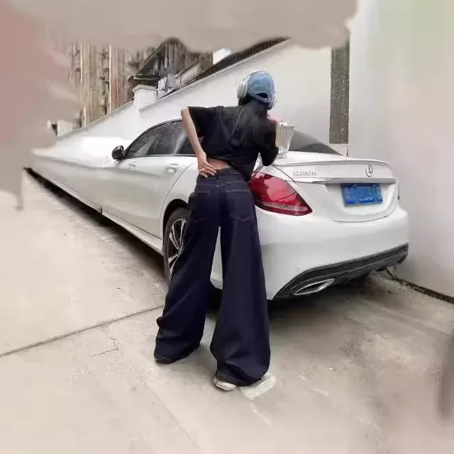 Женские винтажные широкие джинсы свободного кроя с высокой талией и глубоким