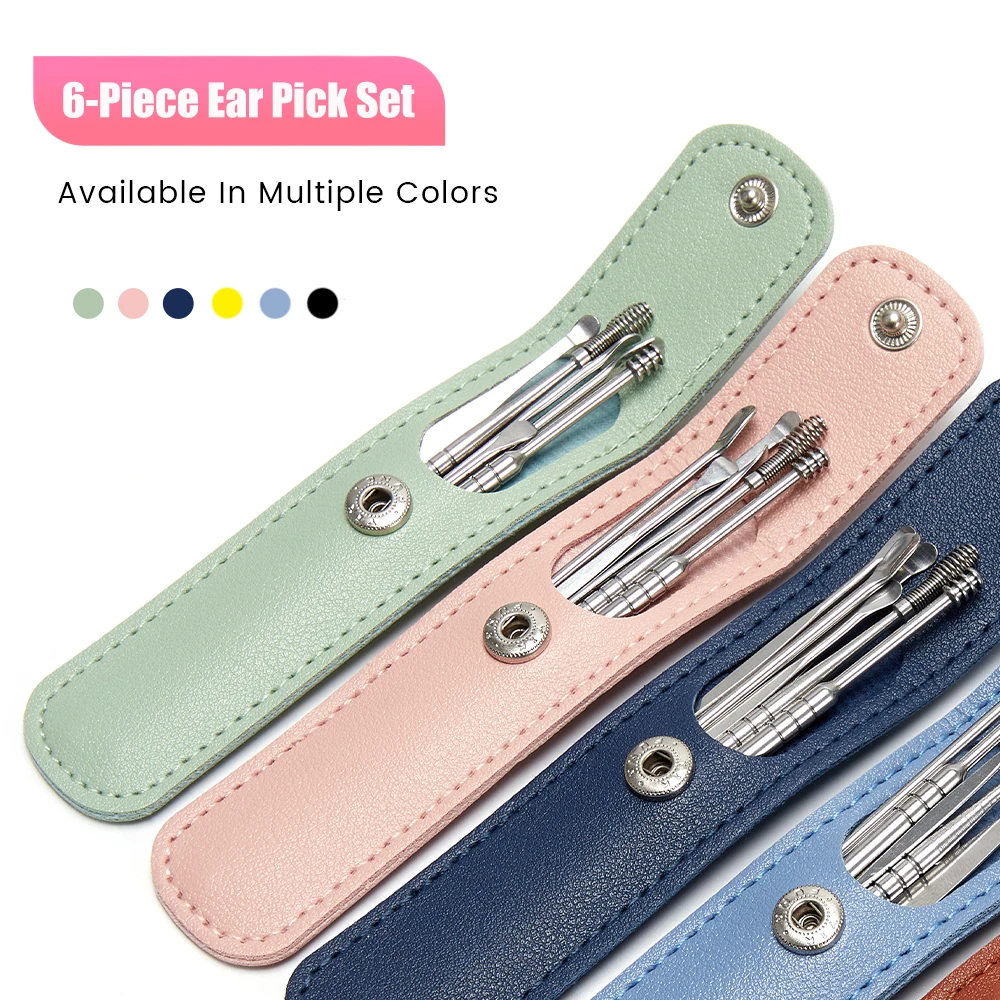 

Ear Pick Kit 6PCS Ear Cleaner Ear Pick Cleaning Wax Removal Tool Health Care Earpick Ear Cleanser Spoon Earwax Remover Curette