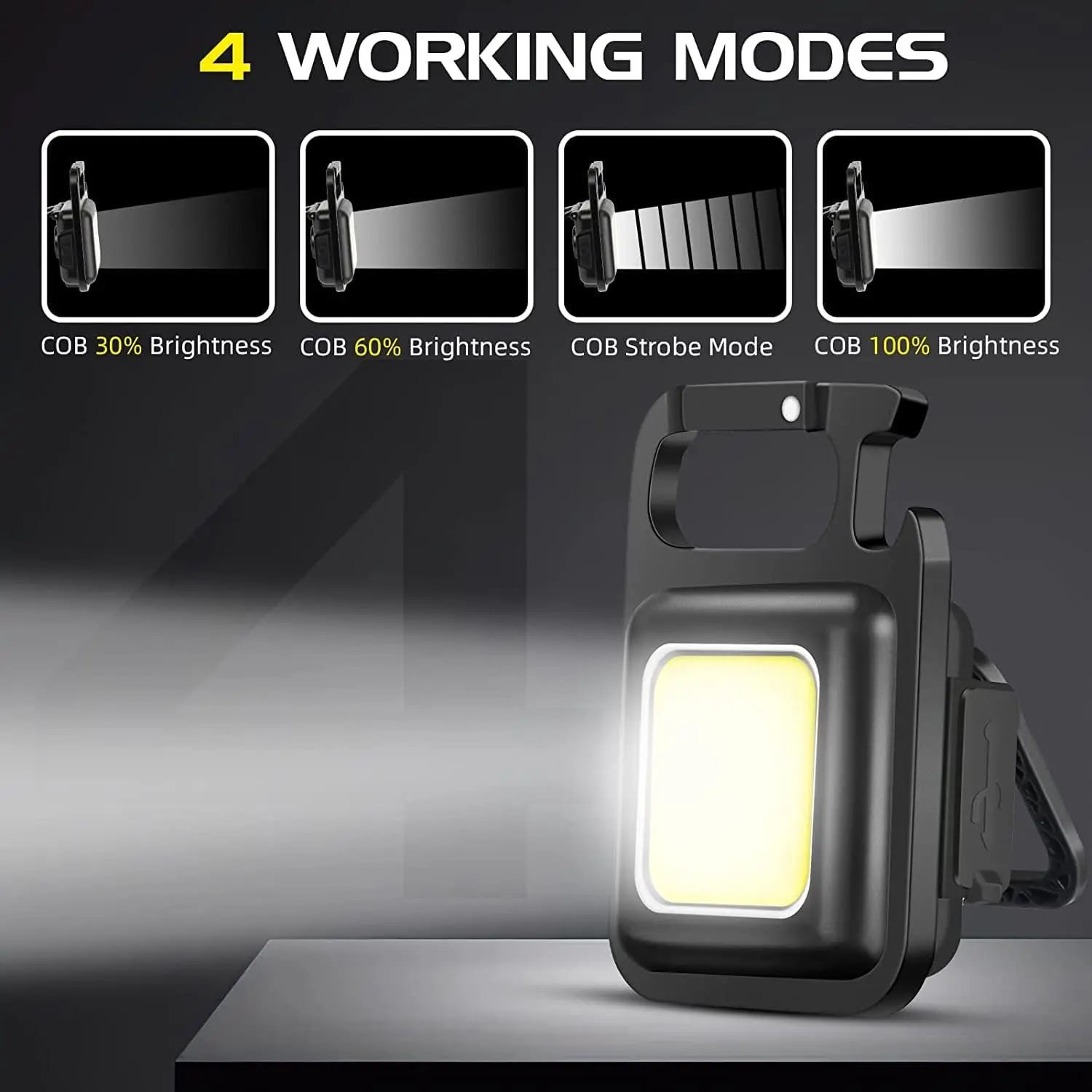 Портативный аккумуляторный фонарик Led Cob