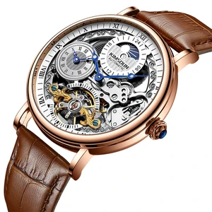 KIMSDUN new brand luxury watches lunar phase luminous waterproof men automatic mechanical man watch 