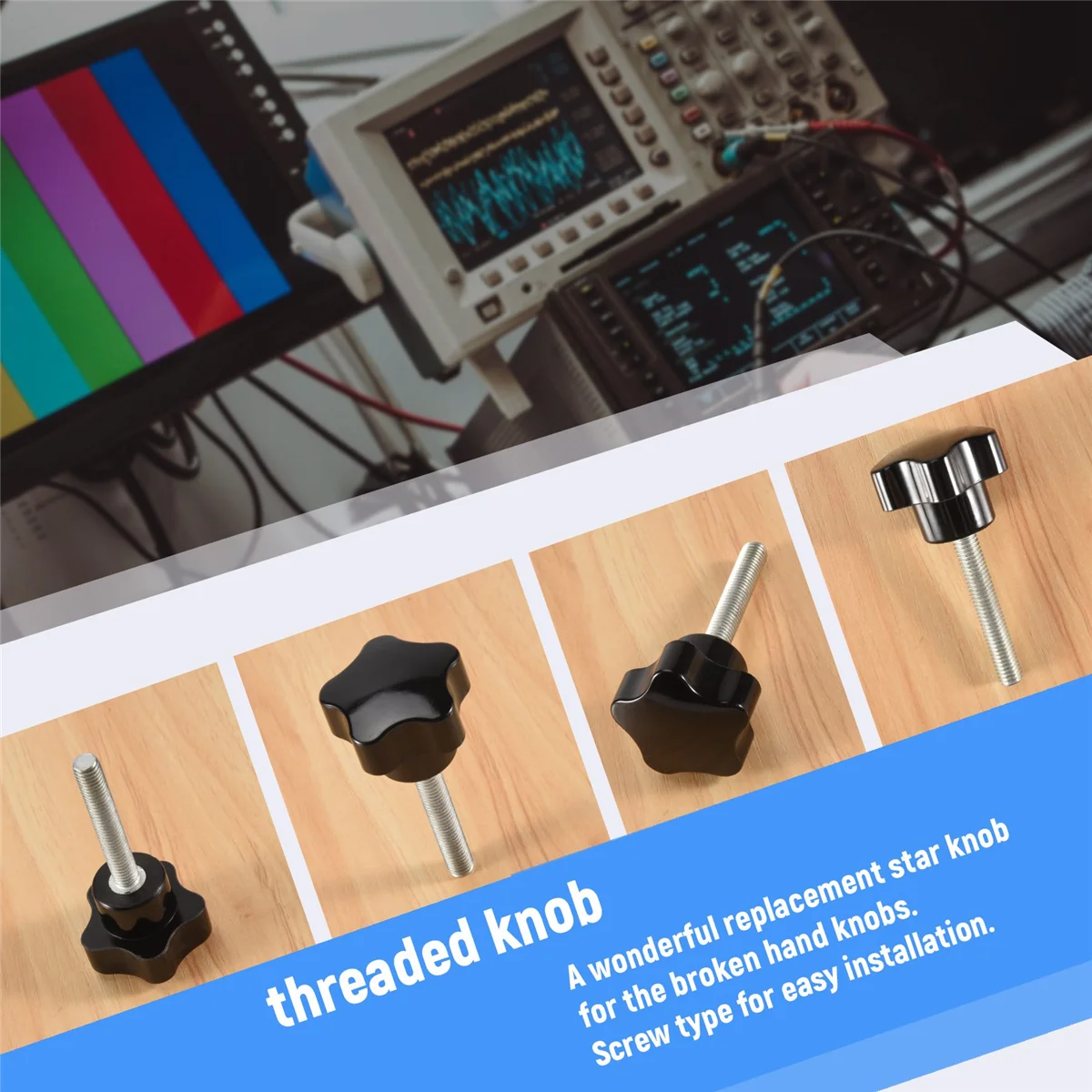 Сменный резьбовой винт M8 x 50 мм со звездой ручная ручка затяжной черный