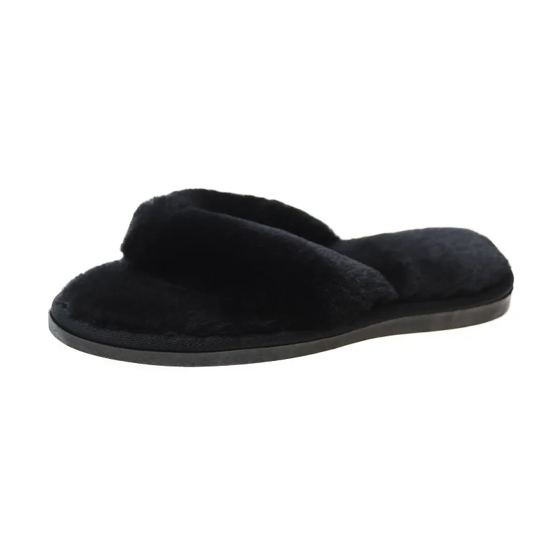Hairy Slippers Women's Autumn and Winter New Home Interior Non-slip Home Tide Outside Wear Flip-flops Shoes for Women