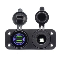 dual quick charge 3 0 car charger socket with touch switch cigarette lighter outlet splitter