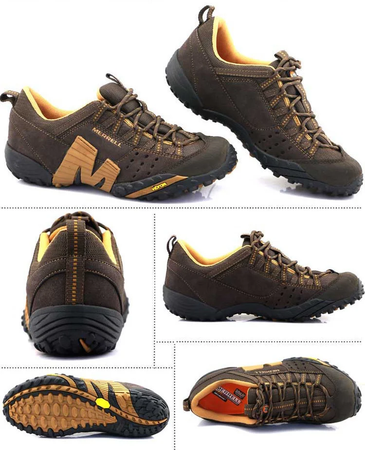 Original Merrell Men's Mesh Genuine leather Outdoor Sports Shoes Man High Quality Durable Mountain Anti-Slip Climbing Sneakers