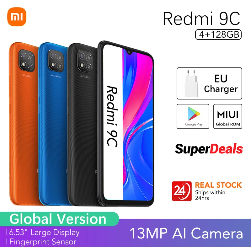 

Xiaomi Redmi 9C 4GB 128GB Global Version Smartphone 5000mAh Battery MTK Helio G35 Octa Core 6.53" HD+ Display NFC 13MP