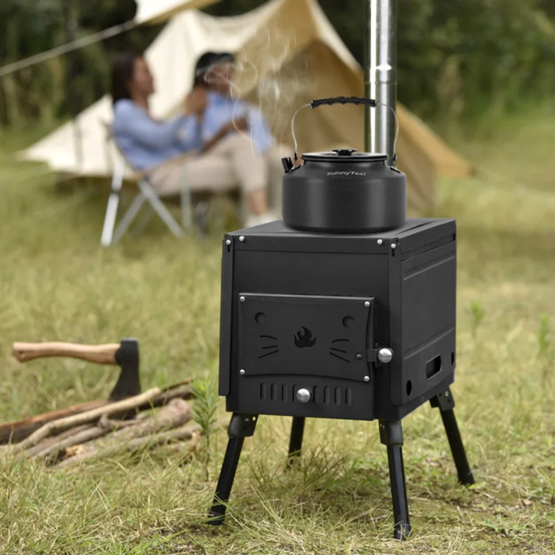 Outdoor Camping Heating Stove Portable Small Firewood Stove Cooking Charcoal Stove