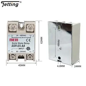 Single Phase Solid State Relay AC SSR SSR-25AA SSR-40AA SSR-60AA SSR-100AA DC Controlled AC Voltage Regulator Uncovered