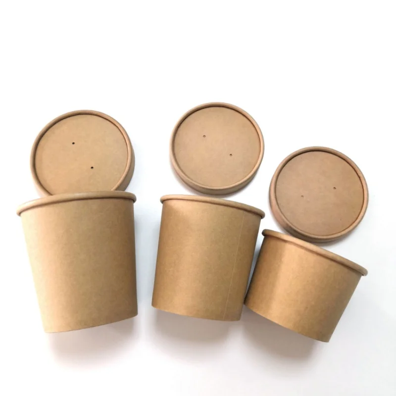 

Оптовая продажа, индивидуальный логотип, экологически чистая одноразовая миска из крафт-бумаги, миска для упаковки от китайского производителя