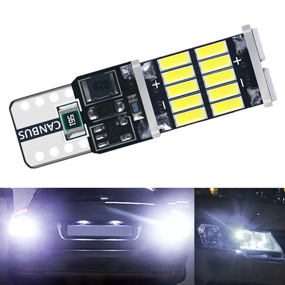

1pcs New Car LED T15 W16W Trunk Lamp CANBUS Brake Light Turn Signal 4014 Rogue Reversing Lights Auto Reading Lighting Width Bulb