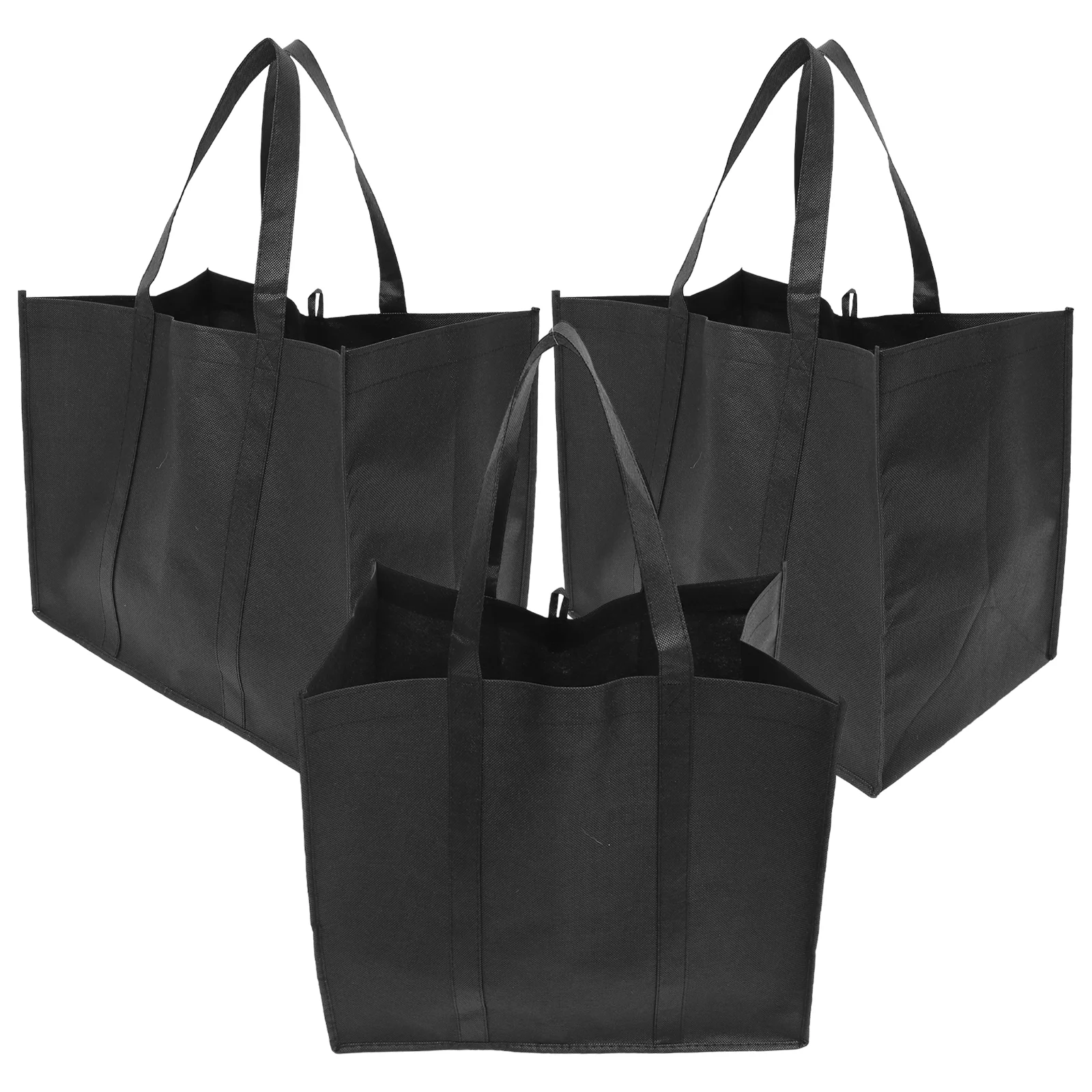 

3pcs Reusable Grocery Tote Portable Shopping Bags Non-woven Fabrics Storage Tote Bags
