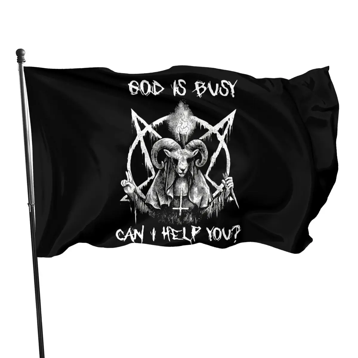 

Satan God Is Busy Can I Help You S Men Black M 3Xl Women Men Hot Sell Goth Breathable Classic Homme Flag