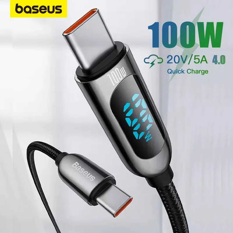 Baseus USB Type C к USB C кабель 100 Вт/5А PD Быстрая зарядка зарядное устройство провод шнур для Macbook Xiaomi Samsung Type-C USBC кабель