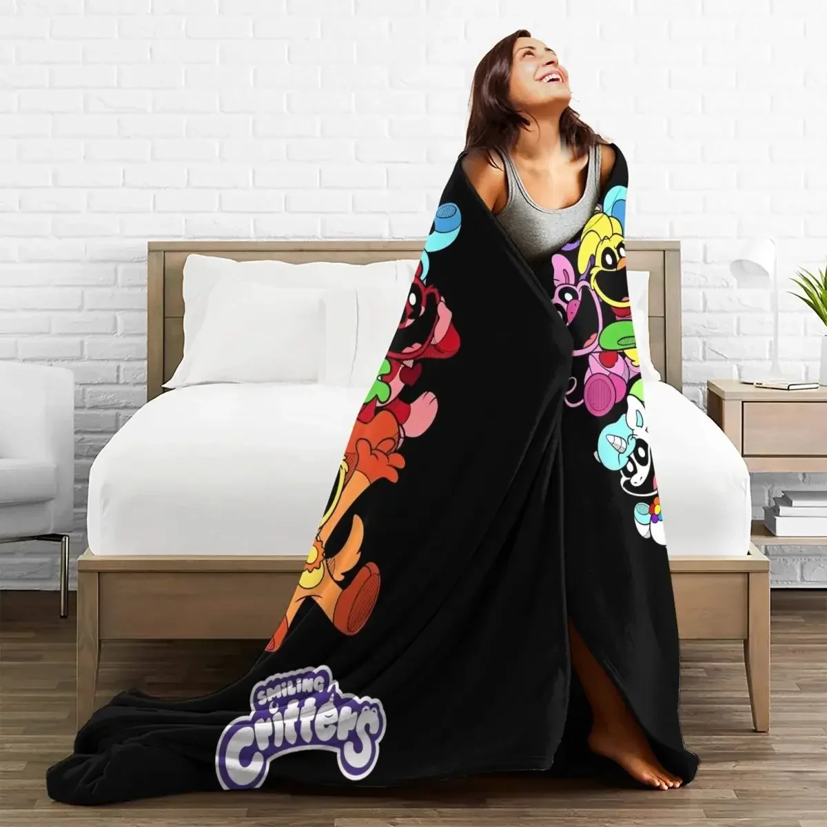 Фланелевое одеяло S-Smiling Critters с рисунком Catnap Dogday теплое мягкое для видеоигр