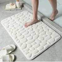 home cobblestone thickened bathroom carpet toilet floor mat memory foam embossed simple anti slip kitchen entrance door foot mat