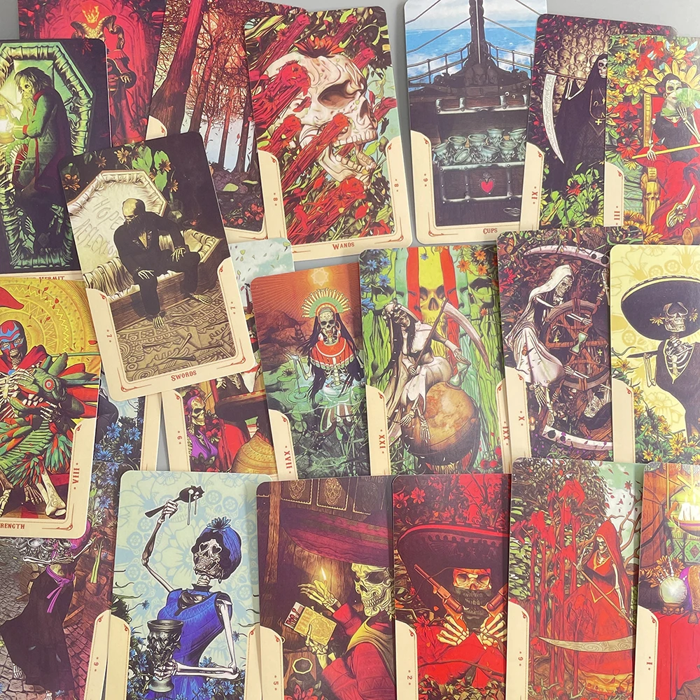 Grim Reaper Xmas Tarot Card Fate Runes for Fortunetelling Deck Box Toro Cards загадочные предсказания Oraculos Gato Hecate -
