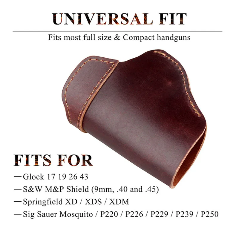 Кожаная кобура IWB тактическая охотничья скрытая переноска для пистолета G17 19 22 23 26