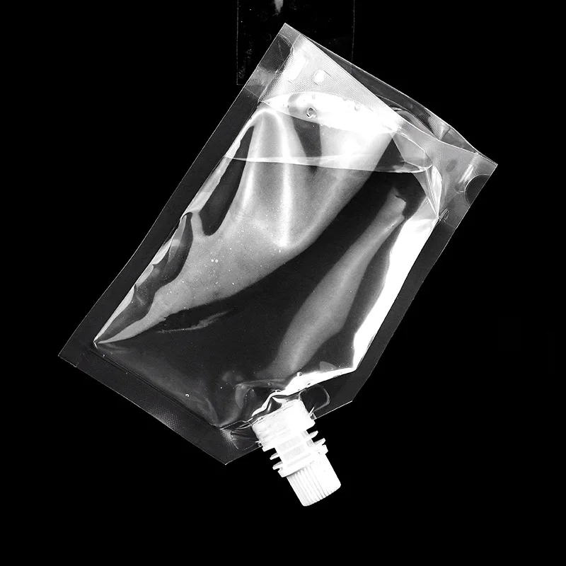 

Standing Plastic Suction Nozzle Bag Transparent Doypack Food Water Bag Milk Juice Beverage Bag