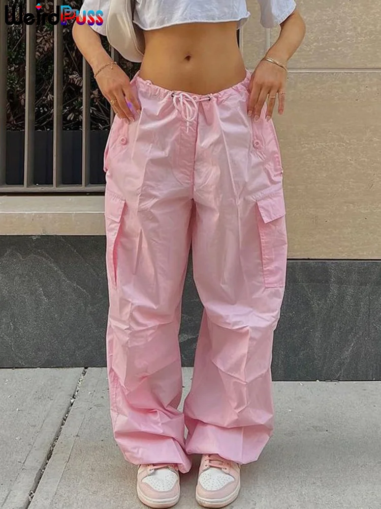 

Weird Puss High Waist Harem Pants Women Casual Sporty Pockets Bandage Wild Streetwear Solid Autumn Trend Slim Sweatpants Joggers
