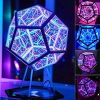 creative usb colorful night light led dodecahedron art lamp bedroom living room party decoration table lamp holiday gift 2021new